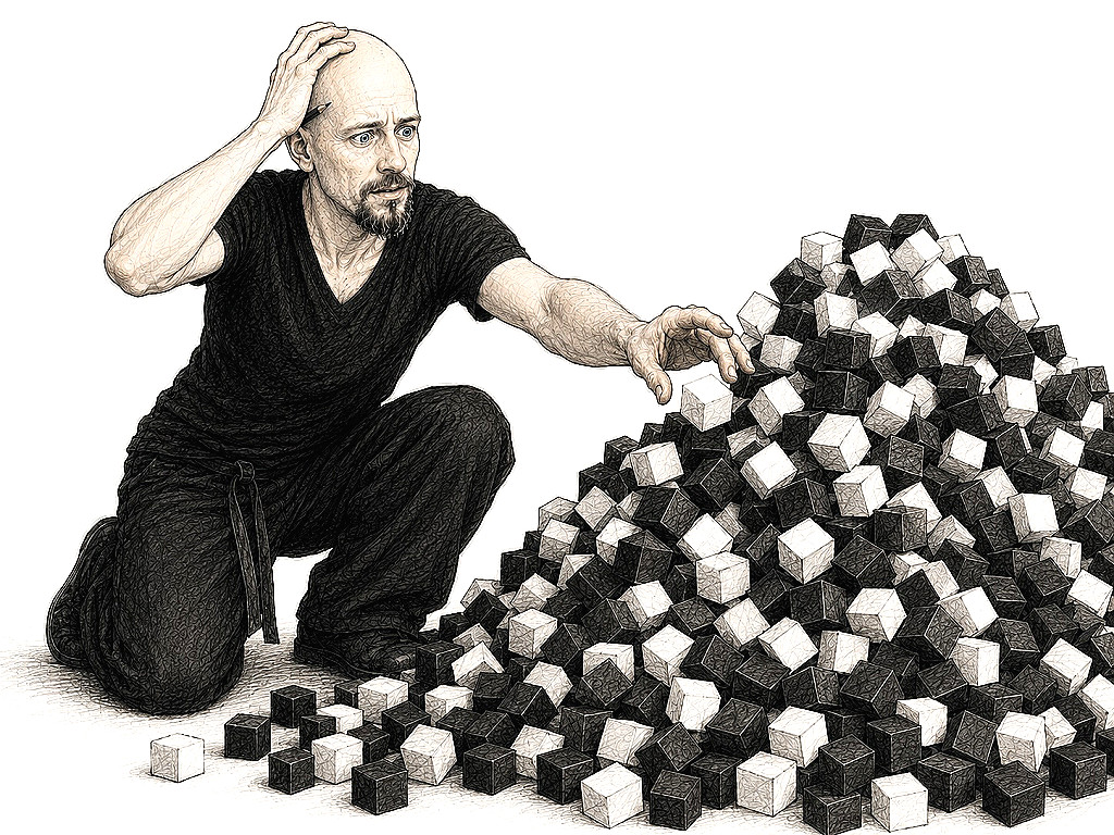 Michael kies twijfelend een cube