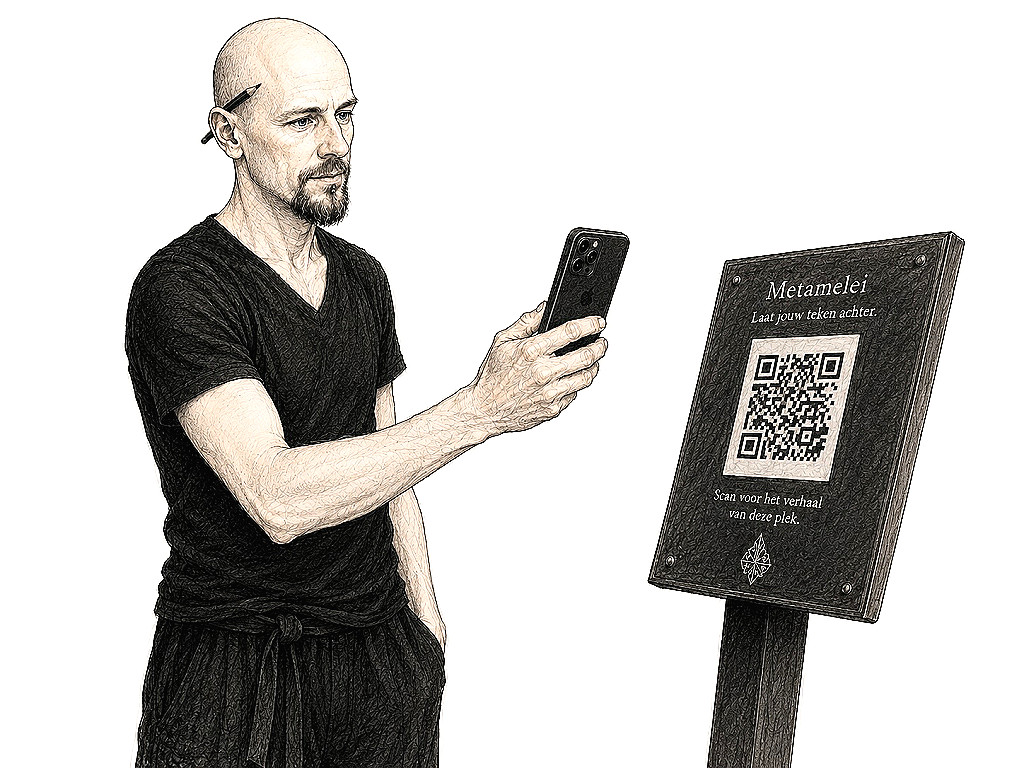 Michael scant QR code van bord